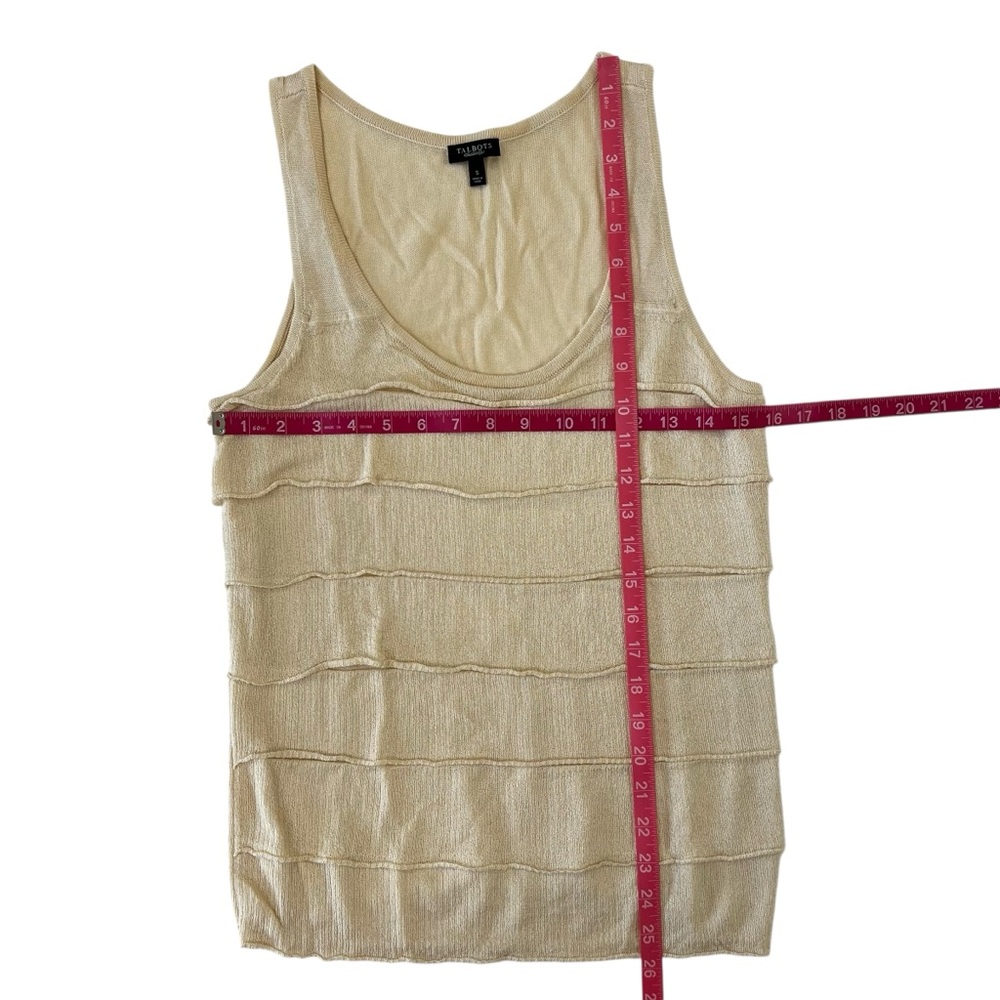 Talbots Cream Layered Ruffle Knit Tank - Picture 4 of 7